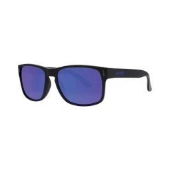 Liive Vision Sunnies Liive X Wolf Men's Mirror Polarised Sunglasses Matt Black With Blue Lens